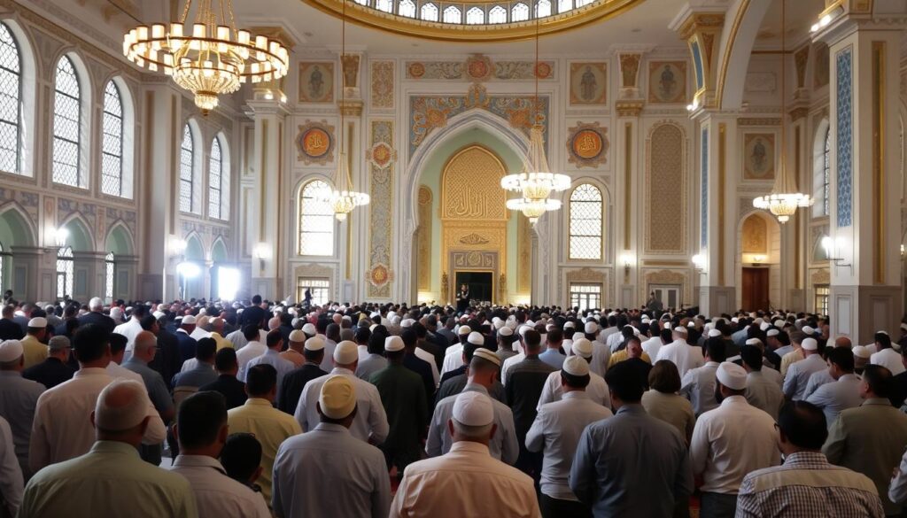 Muslims performing Taraweeh prayers in congregation during Ramadan Muslims performing Taraweeh prayers in congregation during Ramadan