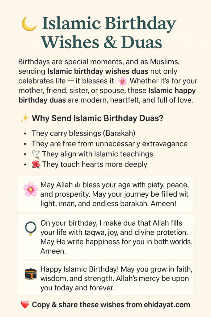 Islamic Birthday Wishes Duas – Heartfelt, Stylish
