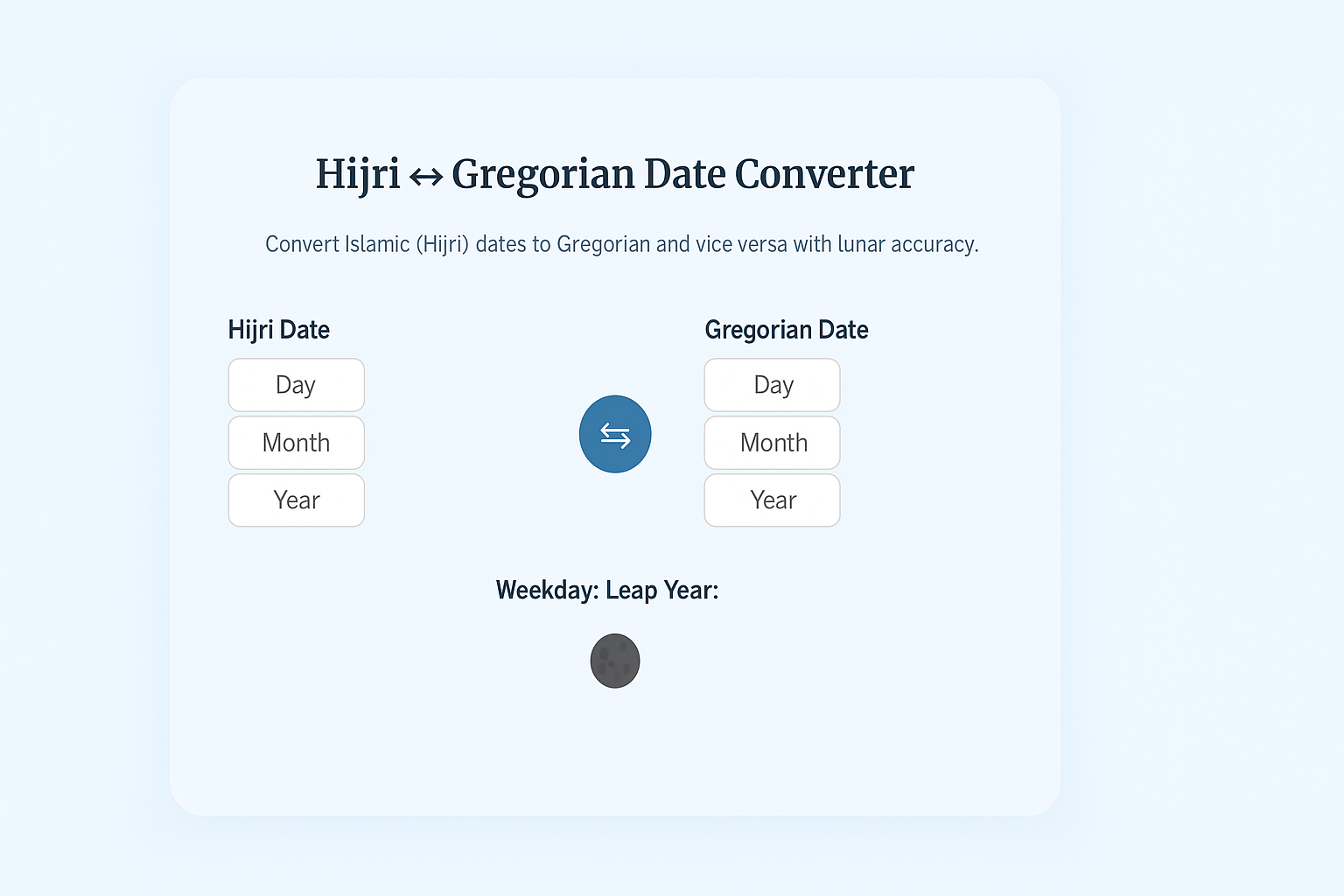 Hijri to Gregorian Date Converter
