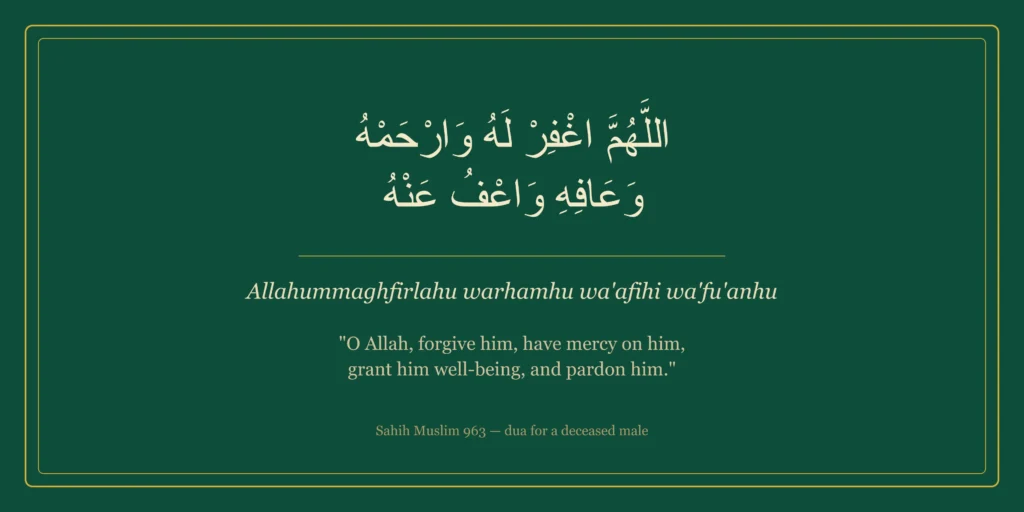 Allahummaghfirlahu Warhamhu: Dua for Male Deceased (Arabic)